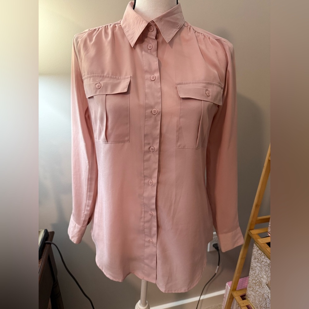 Violet & Claire Blush Button-Up Shirt